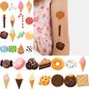 54pcs Temporary Tattoo Waterproof Long-lasting Body Stickers Cookie Chocolate Donut For Shoulders Cheeks Children