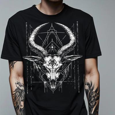 Baphomet Occult Shirt UNISEX Demon T Shirt Dark Art Alt Clothing Satanic Apparel Graphic T-Shirt Graphic T Retro Streetwear