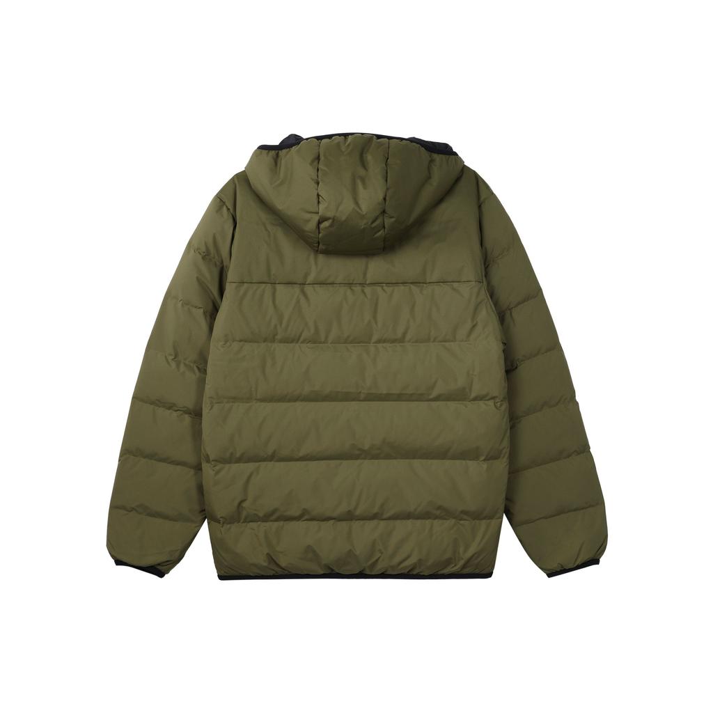 Adidas Logo Print Zip-Up Hooded Down Jacket Unisex Outerwear Green HZ2593