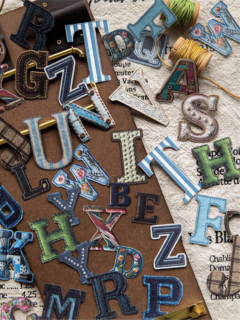 Amerykańskie Retro Materiały do Dziennika Naklejki: Czcionka z wielkimi literami alfabetu angielskiego