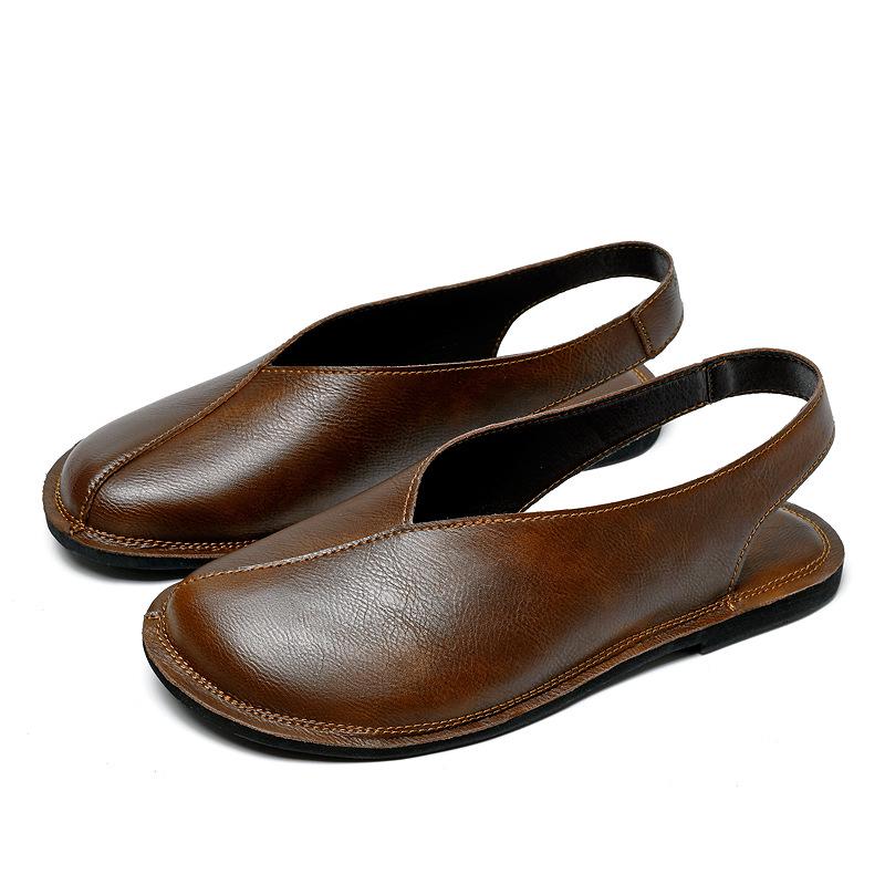Men s Large Size European Gladiator Roman Sandals - Trendy, Breathable Beach Casual Shoes (Size 47) 45 коричневый