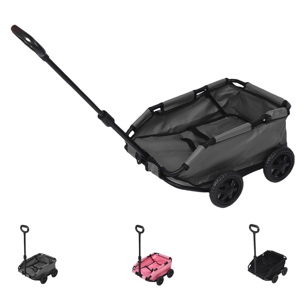 Haustierwagen Multifunktional Faltbar 4 Räder Ziehbar Haustierkarre Tragbar für Outdoor Camping Reisen