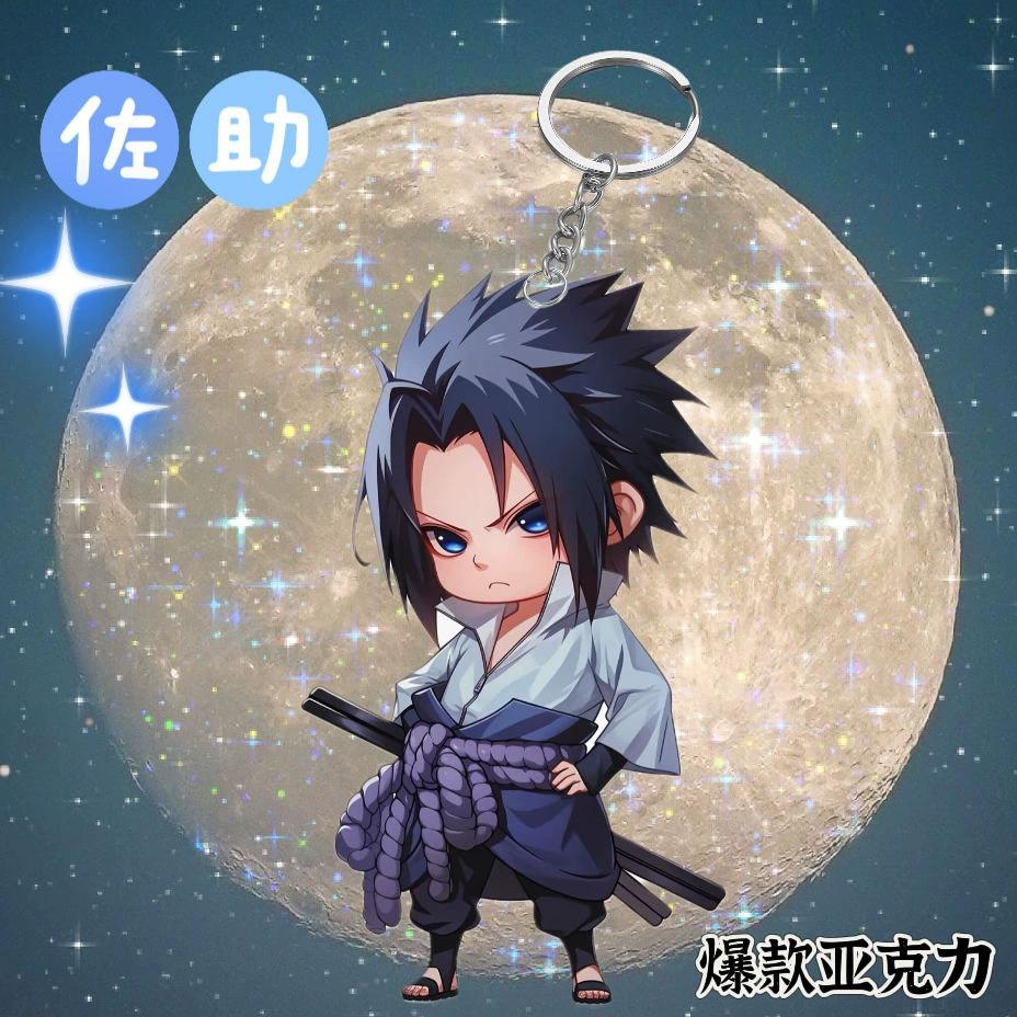 Anime Naruto Acrylic Keychain Accessaries Uzumaki Naruto Cartoon Keyring