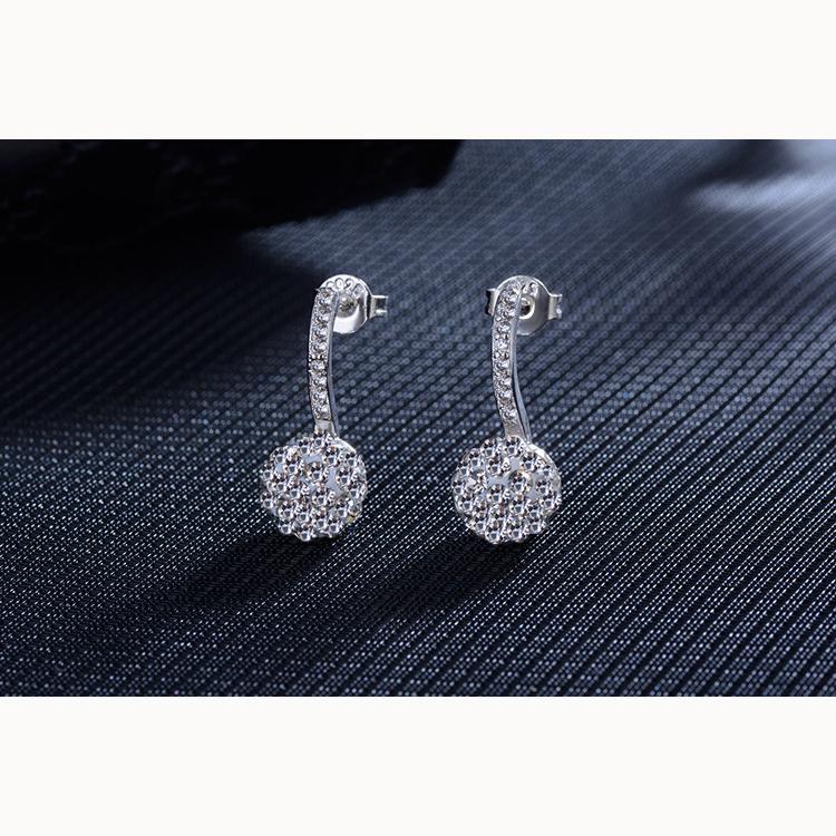Shambhala Diamond Ball Long Sparkling Temperament Simple Female Earrings Party Accessories Fashion Jewelry