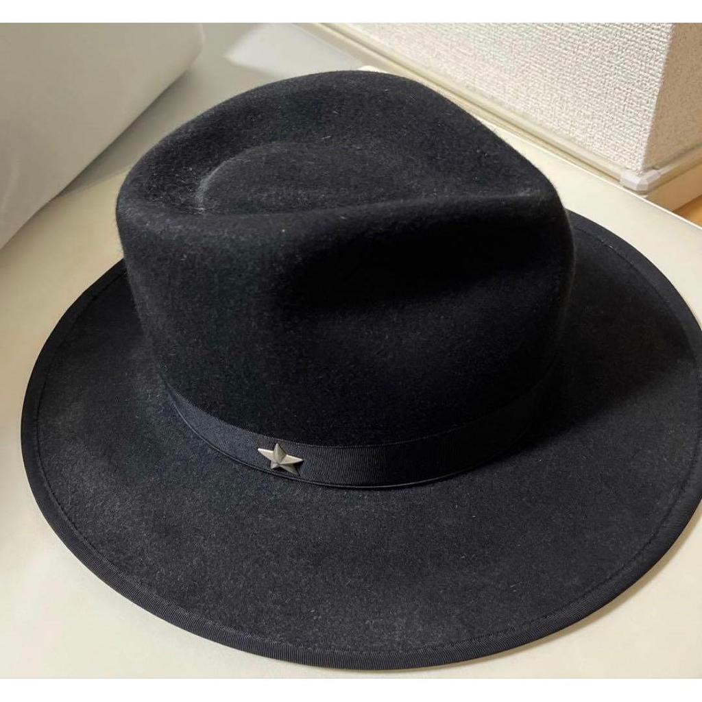 Used Schott X Stetson One Star Fur Hat Black 57cm