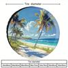 Coconut Breeze Beach Spare Tire Cover, Palm Tree Sunny Beach Print for Travel Cars SUVs Trucks