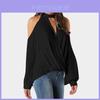 Women Cold Shoulder Chocker V Neck Summer Casual Lace Top T Shirt Blouse With Elegant Design