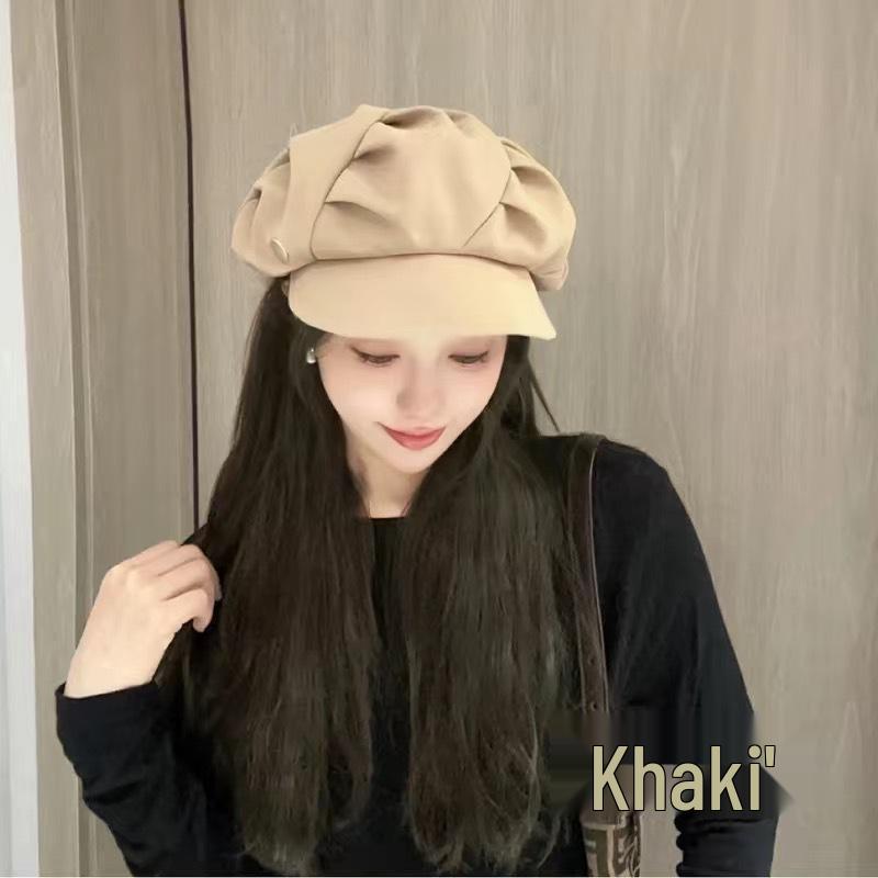 Women's Summer Korean Style Cloud Beret: Versatile, Face-Slimming Painter Hat with Large Head Circumference - Internet Celebrity Trend.
