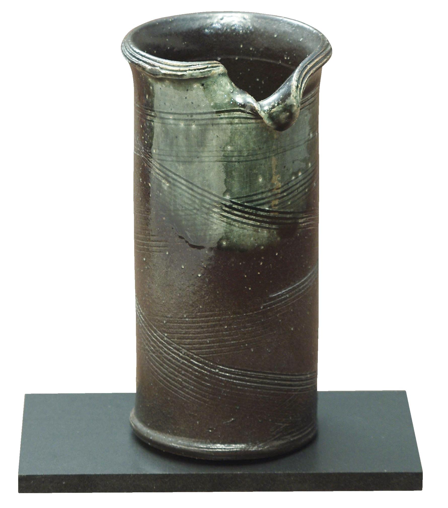 

Shigaraki ware Hechimon flower vase, large, with a beaded comb pattern, ceramic, MR-11-7247