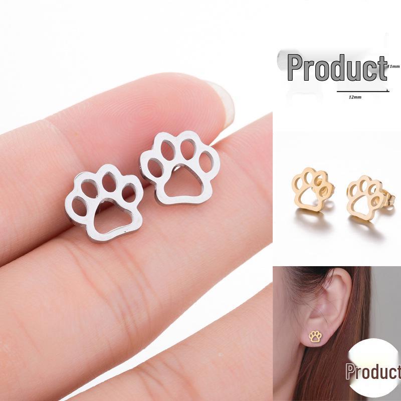 Cute Bear Paw Earrings: Simple Animal Footprint Ear Accessories