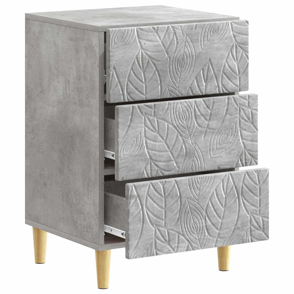 Nightstand Concrete Grey 43 x 39.5 x 66.5 cm Engineered Wood