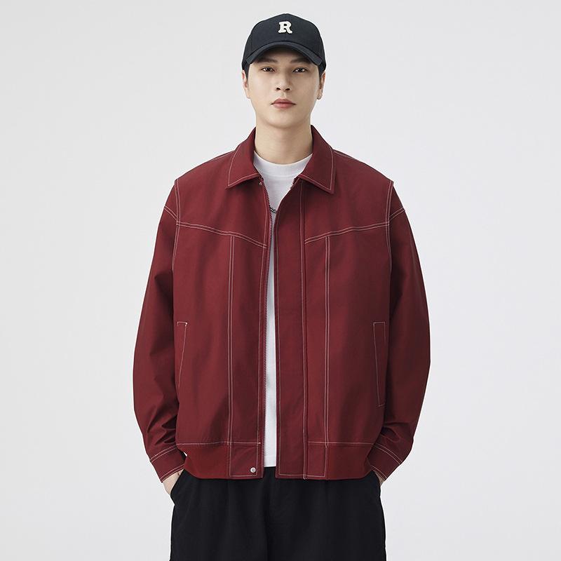 Coat Men's New Autumn and Winter Jacket Lapel Cardigan Youth Handsome Joker Loose Leisure.