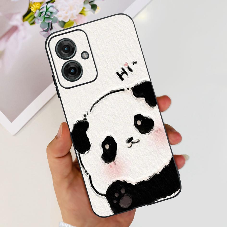 Für Motorola Moto G55 5G Hülle Niedliche Cartoon Katze Tiere Weiches Silikon Stoßfeste TPU Rückseite Handyhülle Für MotoG55 G 55 Funda