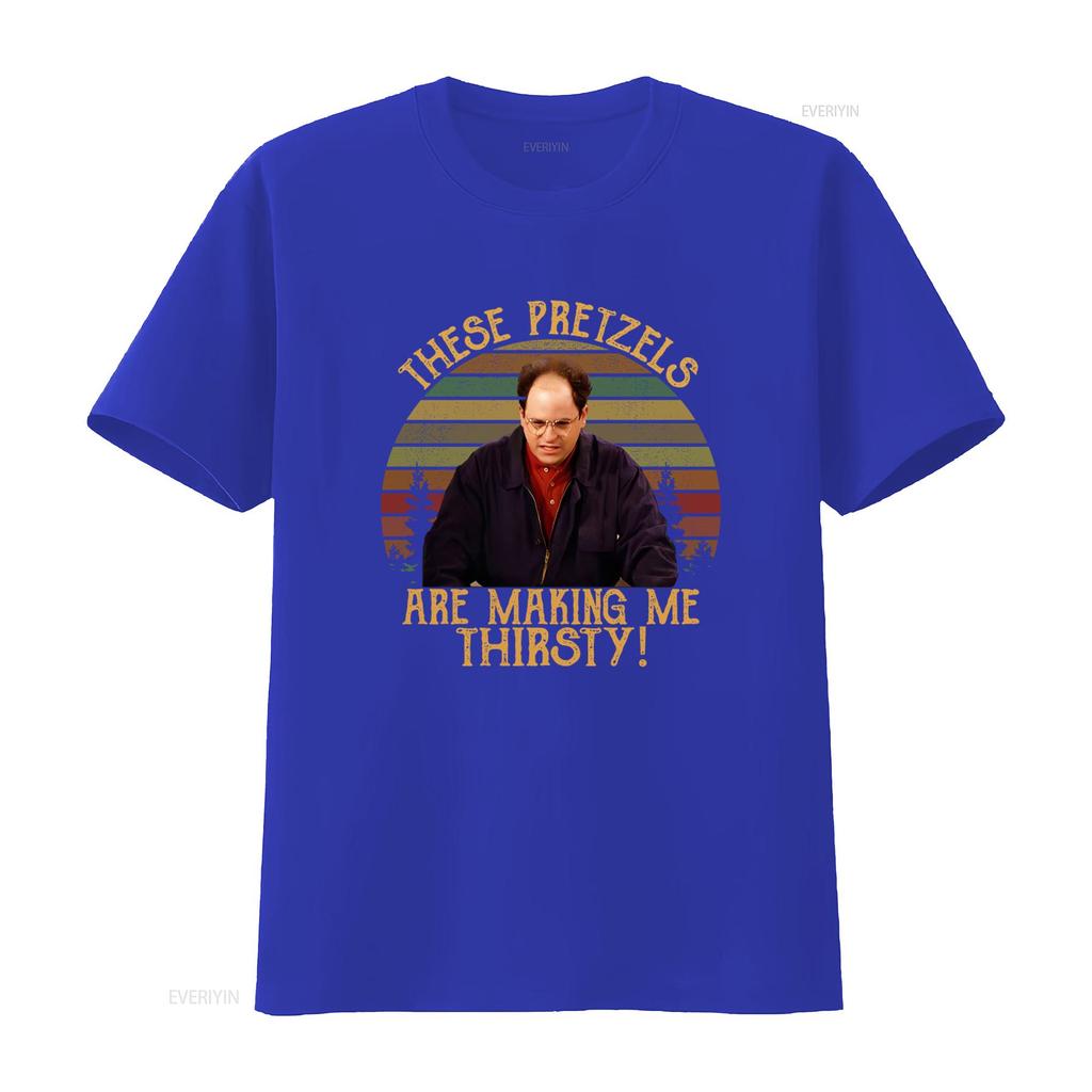 These Pretzels Are Making Me Thirsty Retro Vintage T Shirt Print Vintage Washed Slightly Fashion Versatile Comfortable