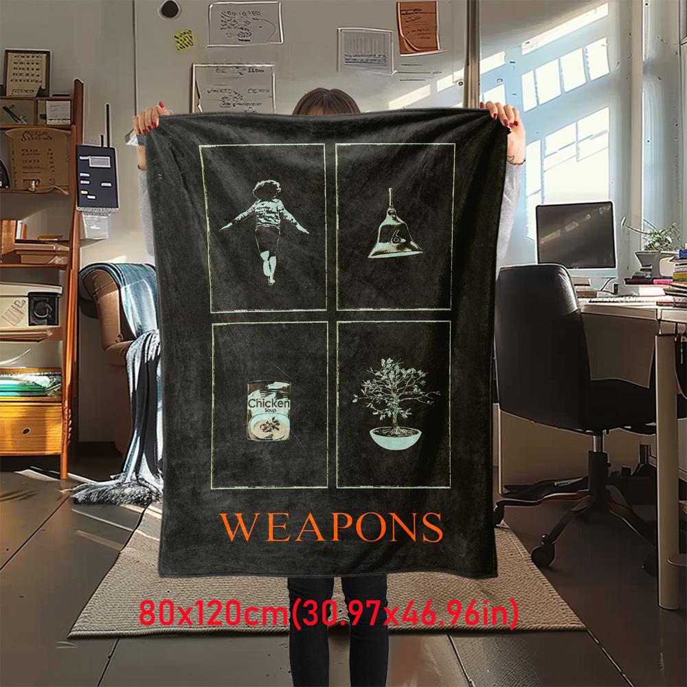 1Pc Weapons Print Flannel Blanket, High Quality Digital Printing, Comfortable for All Seasons, Home DecorGifts821005