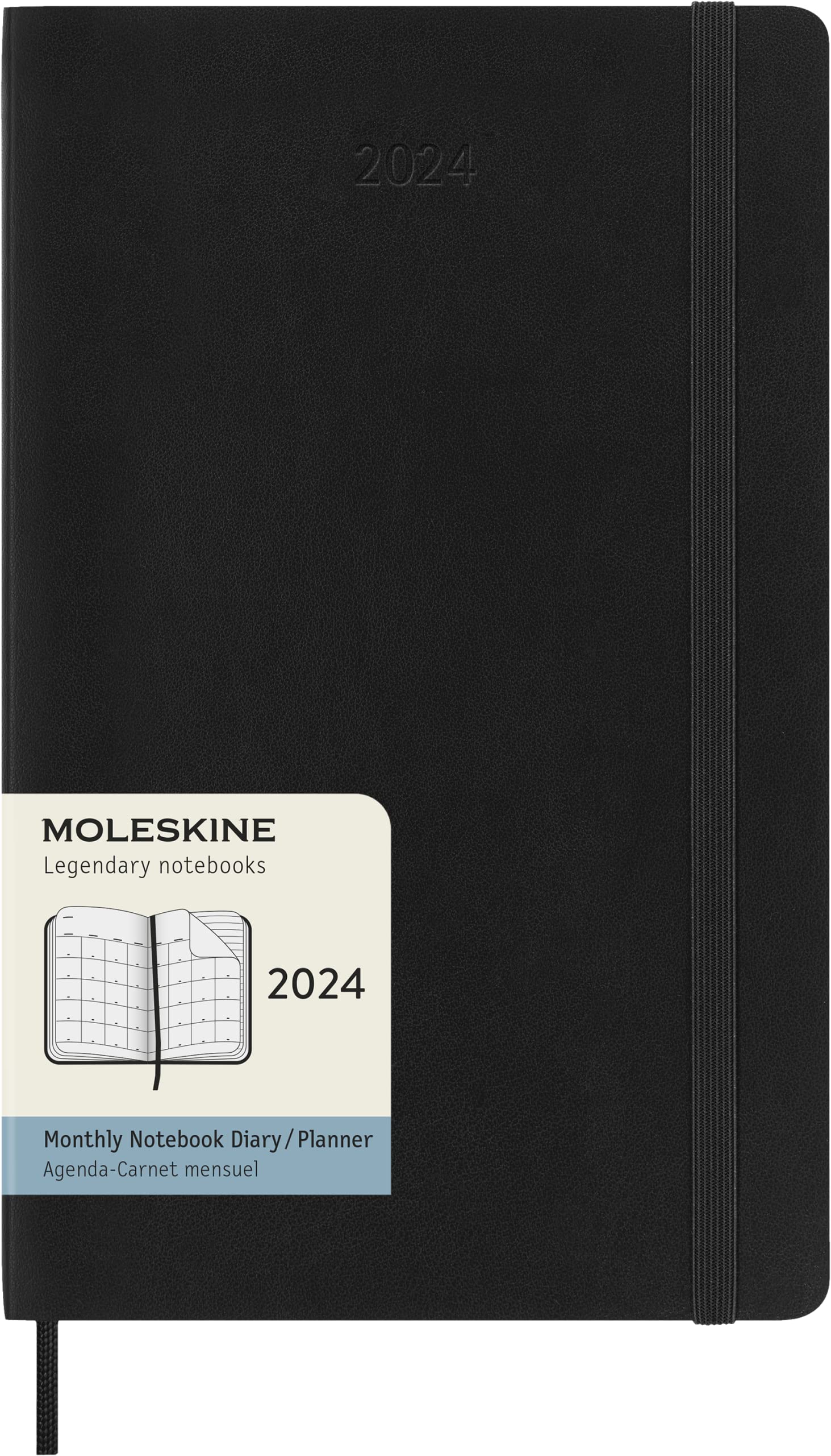 

Moleskine 2024 Monthly Planner, 12M, Large, Black, Soft Cover (5 x 8.25)