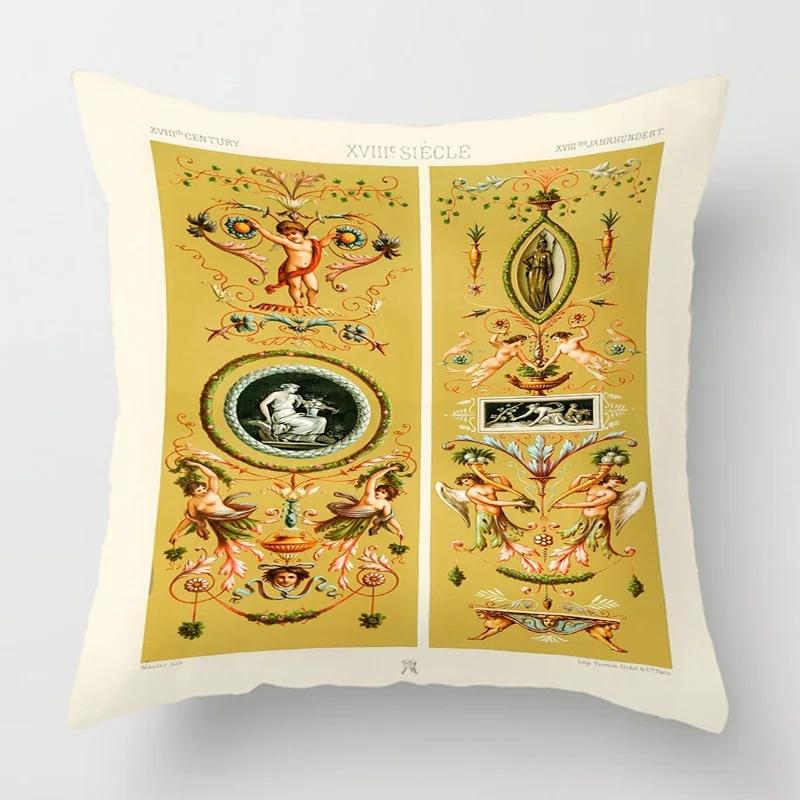 Home Decor Baroque Inspired Vintage Pattern Pillow Covers Pattern Cushion Cover Suitable for Sofa Bedroom Car Pillow Cover