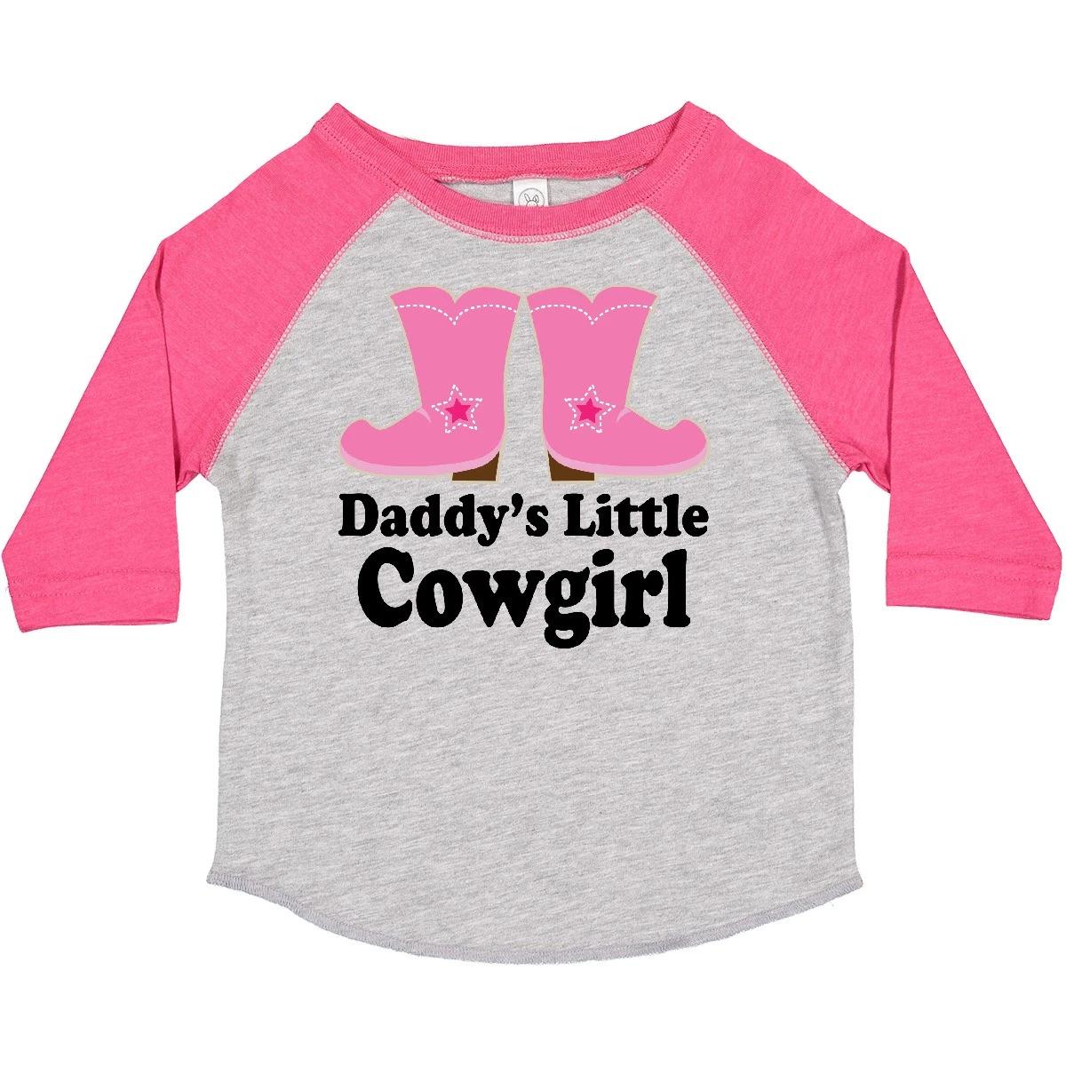 Inktastic Daddy s Little Cowgirl Toddler kids boys T-Shirt Boots Pink Cowboy Western Cute 100