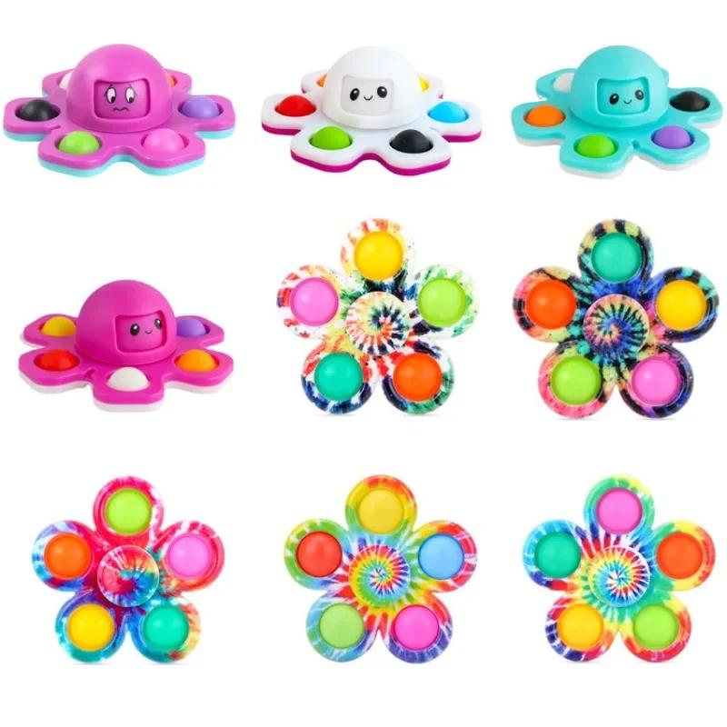Fidget Spinner Simple Hand Spinner Finger Push Bubble Hand Spinner For ADHD Anxiety Stress Relief Sensory Party Favor For Kids