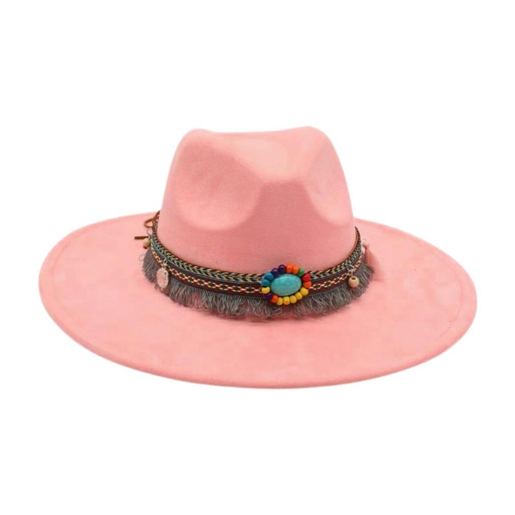 Round Flat Brim French Ethnic Style High-End Top Hat New Stage Jazz Hat Western Cowboy Hat
