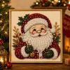 Christmas Pearl Painting DIY Kit Santa Claus With Printed Border Handmade Diamond Painting Decorative  Wall Hanging Decoration