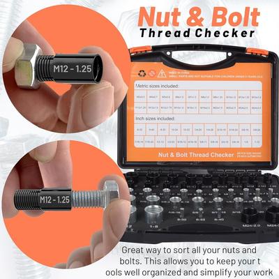 Portable Inch Or Metricand Bolt Checking Tool Set Professional Nuts And Bolts Thread Checker