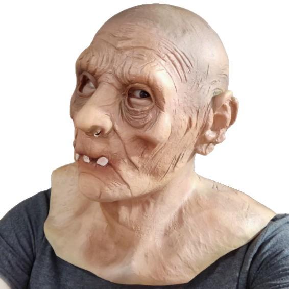 New Personalized Latex Headgear for Elderly Women, Halloween Horror Mask Headgear