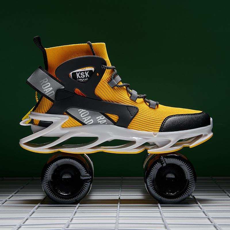 

Мужские кроссовки уличной моды дизайнерские дышащие удобные кроссовки для бега кроссовки баскетбольная обувь 43 жёлтый