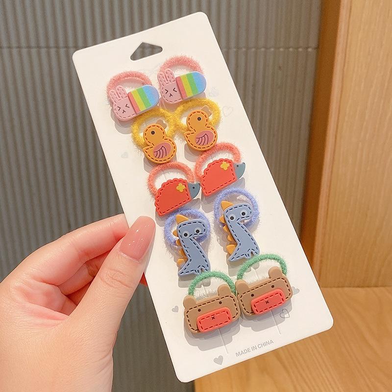 10-30PCS/Set, Cute Cartoon Animals, Hair Bands, Girls, Elastic Rubber Band, Headwear, Hair Accessories
