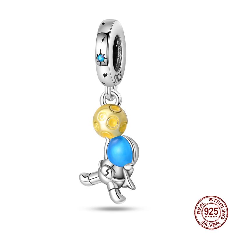 100% Copper Fashion Space Travel Collection Rocket Astronaut Charms Beads Fit Qikaola Original Bracelet Diy Jewelry