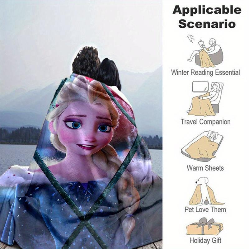 1pc, Elsa Frozen Princess Blanket Home Decor, Couch Throw, Outdoor Blanket, Gift for Friends, Coverlet Perfect for Bedroom, Living Room