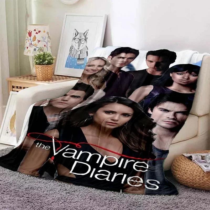 The Vampire Diaries 3D Printed Flannel Plush Blanket Bedspread Sofa Lazy Blanket Outdoor Lunch Break Blanket Travel Quilt Cover