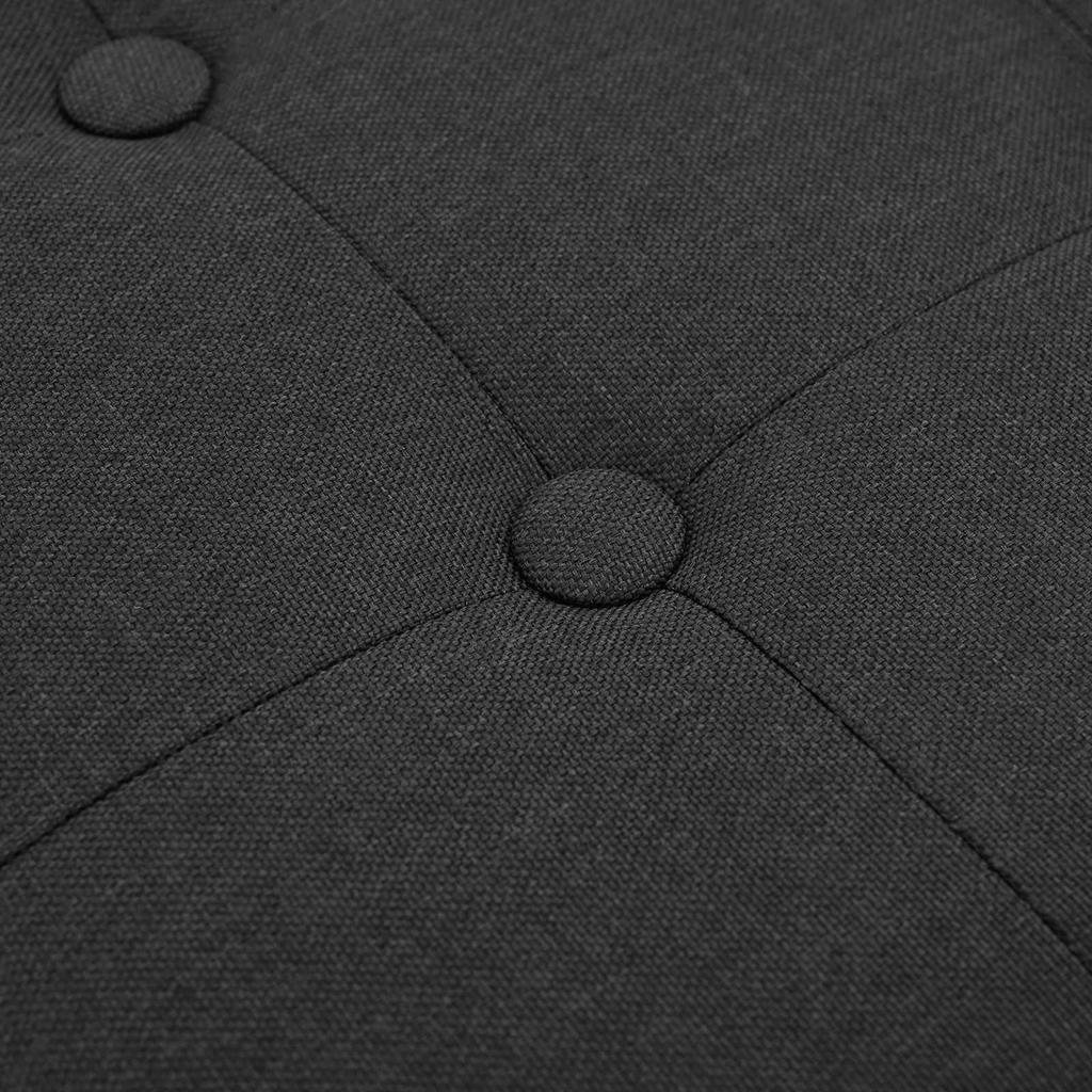 Foldable Storage Bench Dark Grey Linen