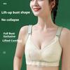 Push-up Thin Full-cup Bra That Supports Side Breast Tissue Wire-free Makes Large Breasts Appear Smaller and Prevents Sagging