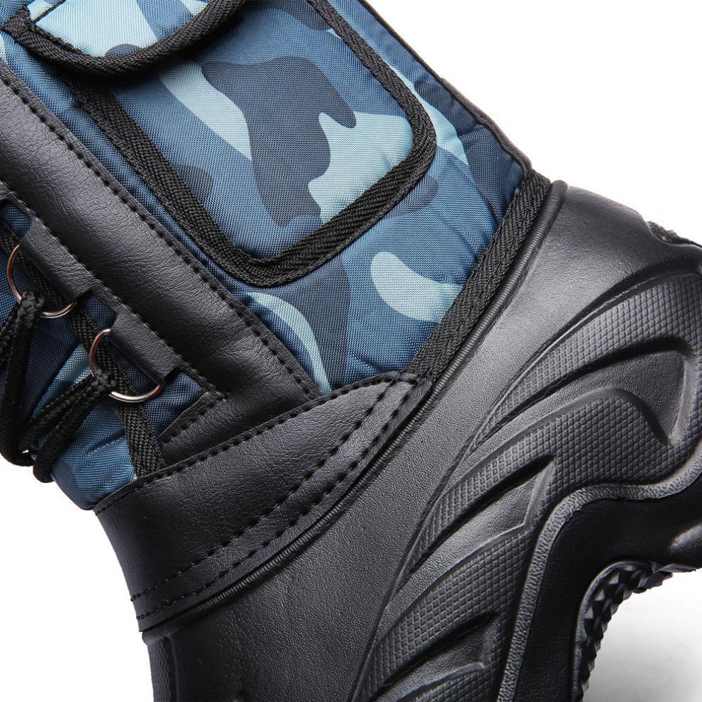 Men Outdoor Waterproof Snow Boots Winter Plush Protection Boots Fishing Boots Rain Shoes 40-46