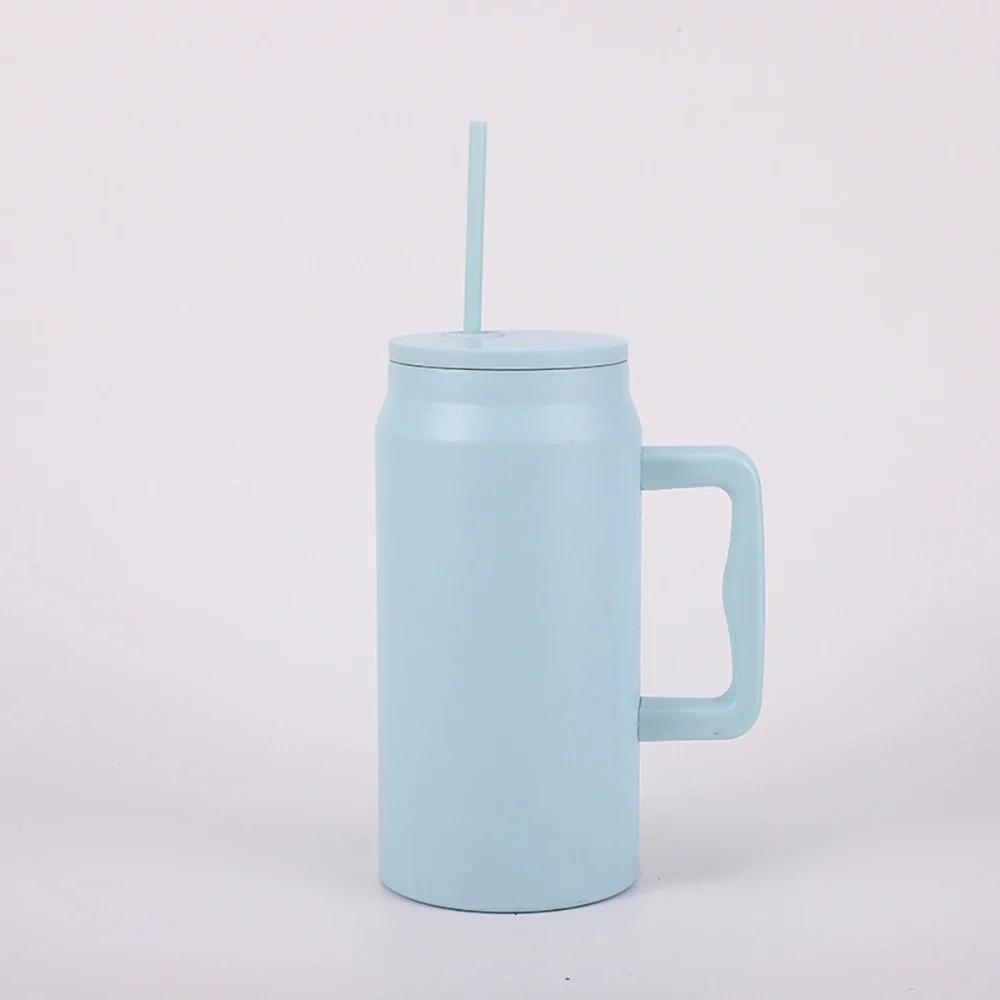 

50 унций большой емкости из нержавеющей стали дорожная кофейная кружка портативная вакуумная изоляция чашка для воды термобутылка с ручкой соломинка для автомобиля 1500ML