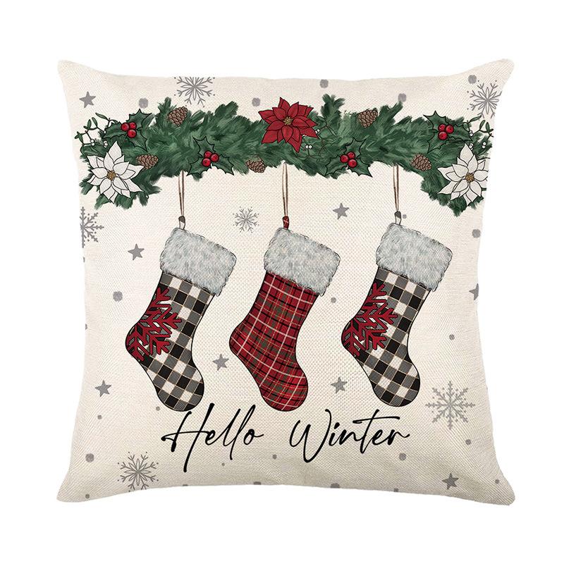 

New Christmas Pillow Cover for Home Sofa Decoration Printed Pillow Cover Christmas Ball Cushion Cover 45 * 45Cm (without pillow core)