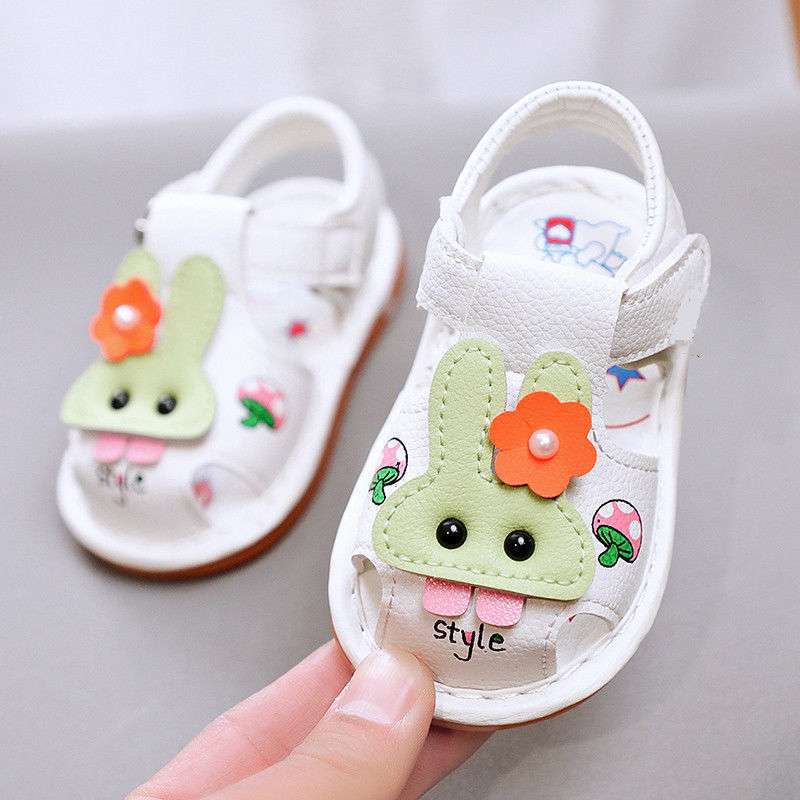 Summer baby sandals baby toddler shoes 0-1-2 years old men and women non-slip soft-soled princess shoes bag head called shoes