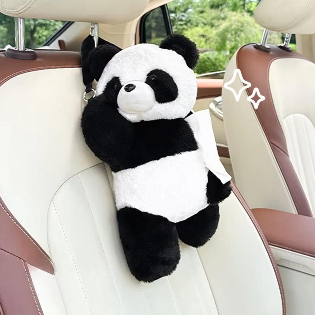 Plush  Car Tissue Holder Boxes Car Backseat Hanging Tissue Bag Box Plush Holder Cover Auto Toys Interior Decoration
