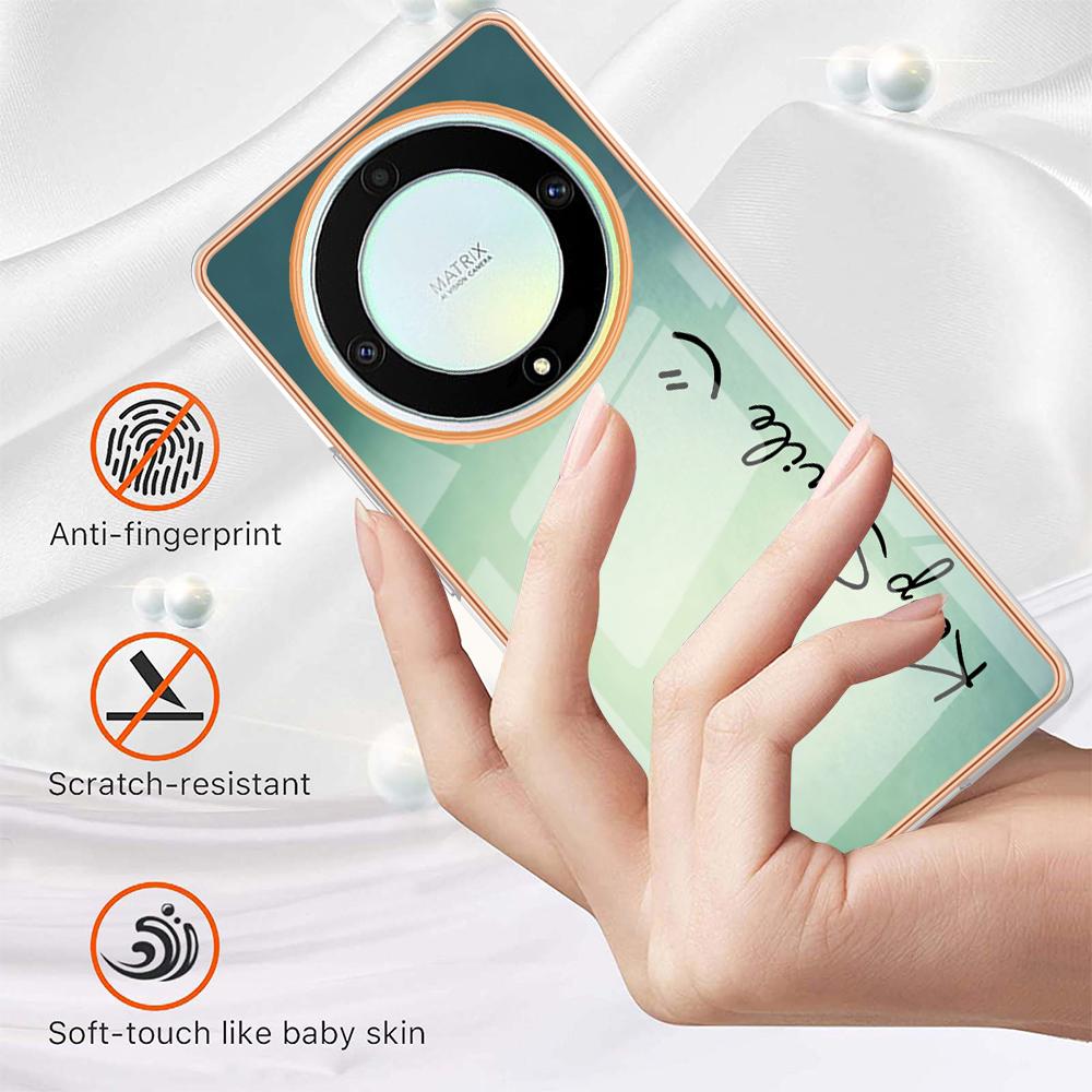 YB IMD Series-19 Style D For Honor X40 5G/X9a 5G/Magic5 Lite 5G IMD Pattern Anti-drop Cover 2.0mm TPU Electroplating Phone Case