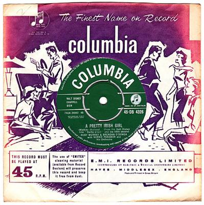 7-Zoll Schallplatte RUBY MURRAY & BRENDAN O'DOWDA, NORR - A Pretty Irish Girl 45DB4326 Columbia 1959 UK Folk Gebraucht