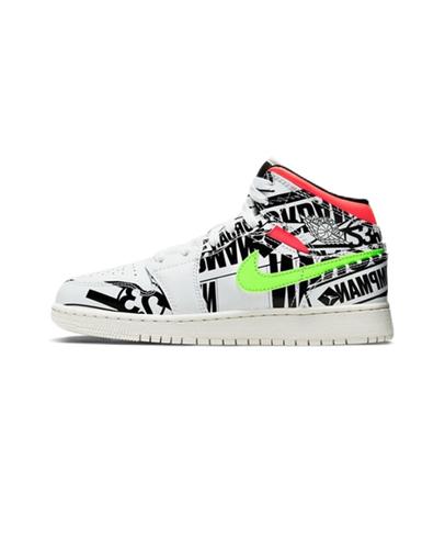 Air Jordan 1 Mid All Over Logos 554725-143