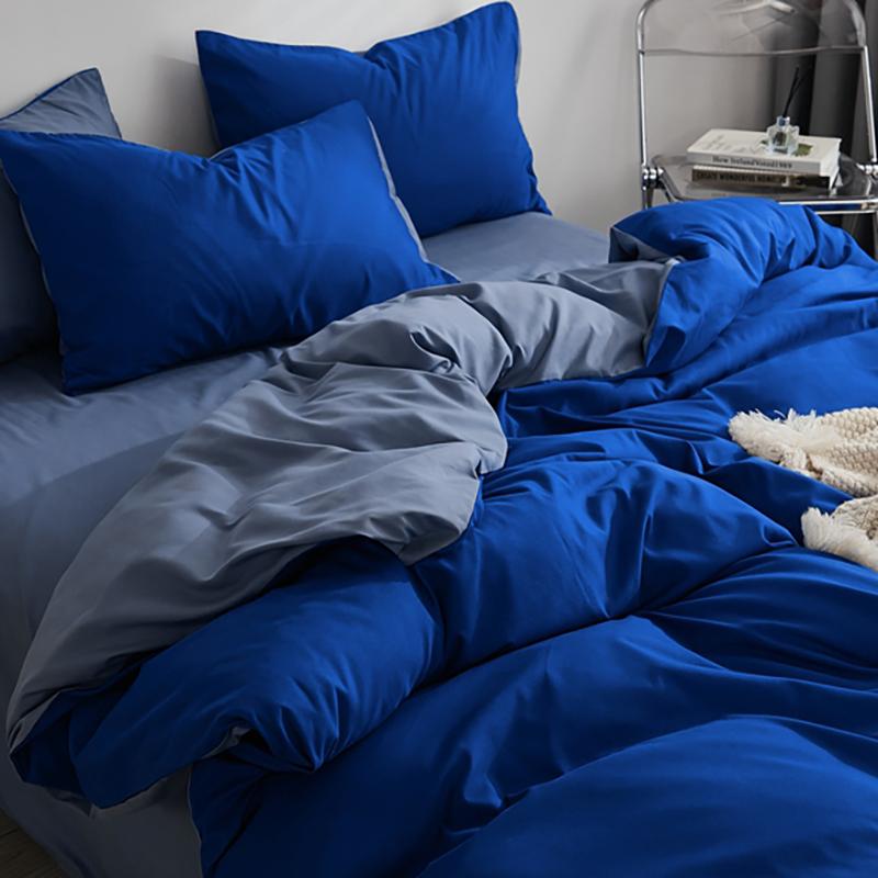 Premium Solid Color Double Panel Bed Sheet Set, 4-piece Luxury Bedding Set, Breathable Bed Sheet Set for Family Hotel Bedroom