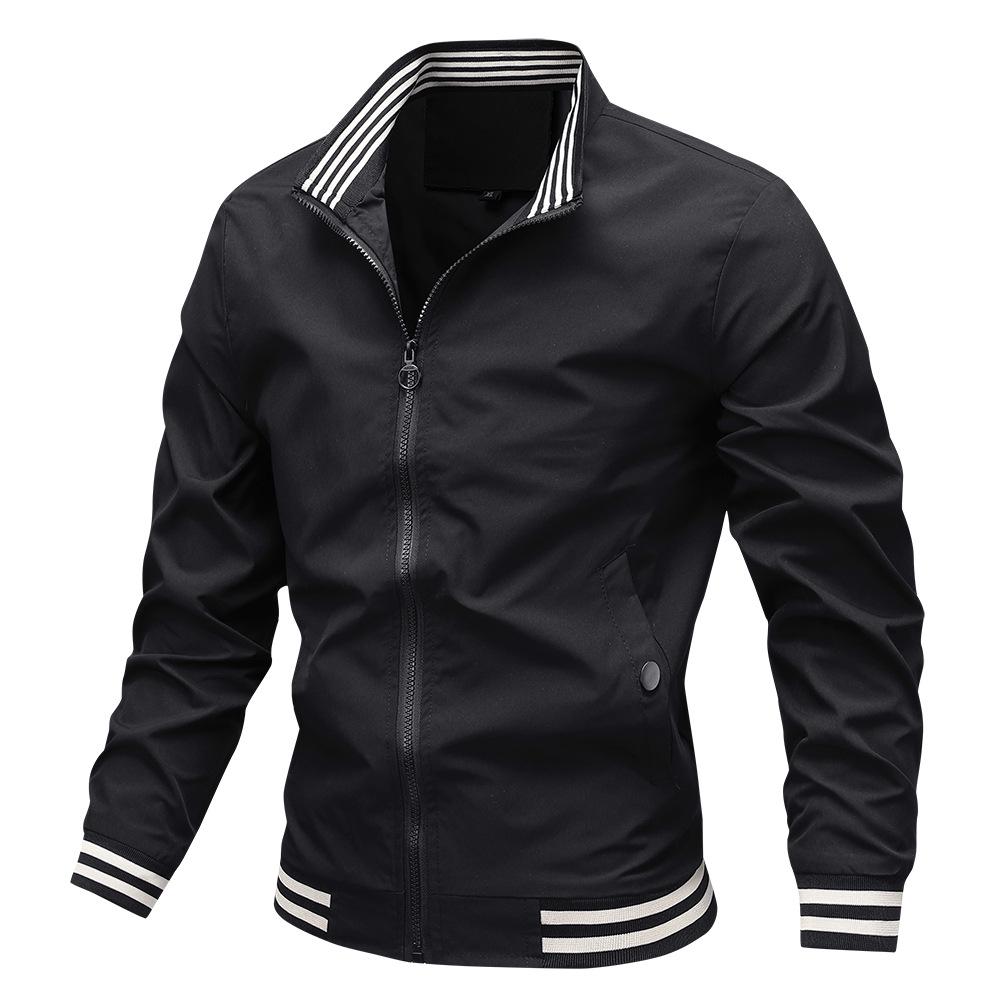 Men's Spring and Autumn Business Casual Stand-up Collar Windproof Jacket
