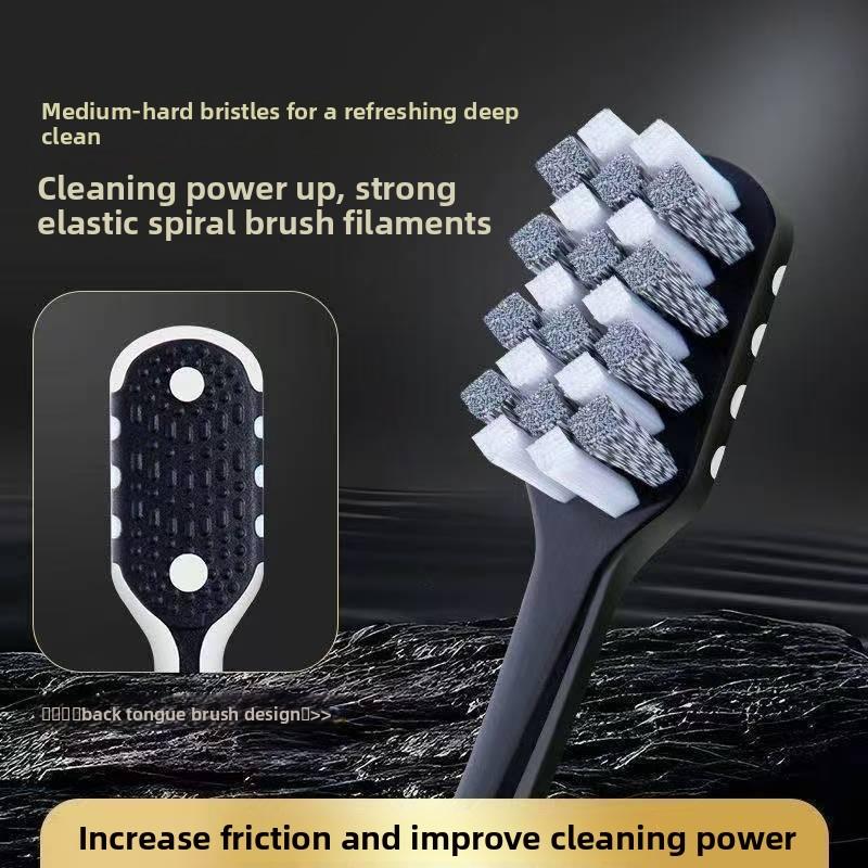 Medium Hard Bristle Toothbrush for Home Use with Ergonomic Design and Powerful Stain Removal