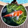 Fish Print Round Beach Towels Soft Microfiber Ocean Animal Print Beach Blanket Quick Dry Pool Towel Picnic Mat For Teens Adults