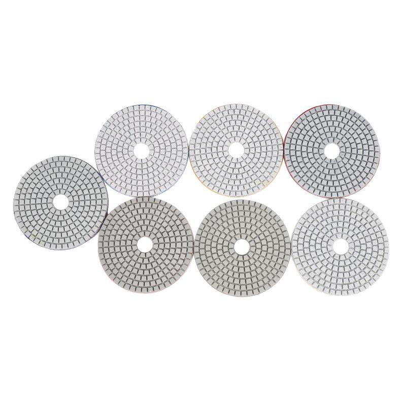8Pcs Diamond Polishing Pads 4 Inch Wet/Dry Set For Granite Stone Concrete Marble-A87Q