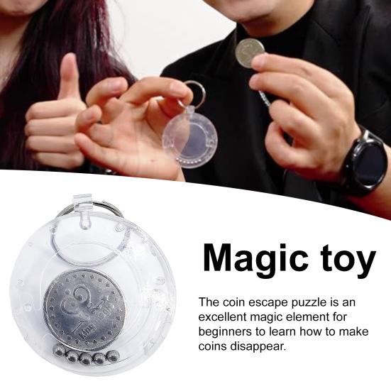 Магічний Ключниця-Головоломка Втеча Монети Легко Носити 1,9 Дюйма Трюк Зникнення Монети для Початківців Портативне Кільце для Підвішування Весела Магічна Іграшка Подарунок