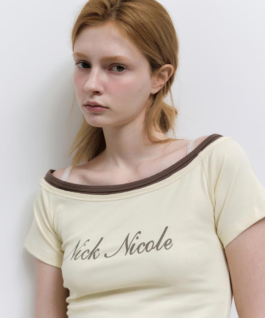 Nigaennikol Off-Shoulder Frill Crop Top_Cream
