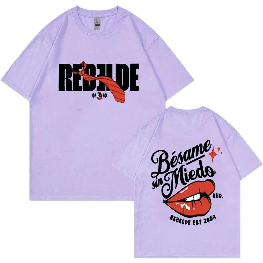 Rebelde RBD 2023 New Black T Shirts Funny Mexico Tv Series Graphic T-shirt Unisex WoUnisex 100% Cotton Oversized Tee Shirt Streetwear